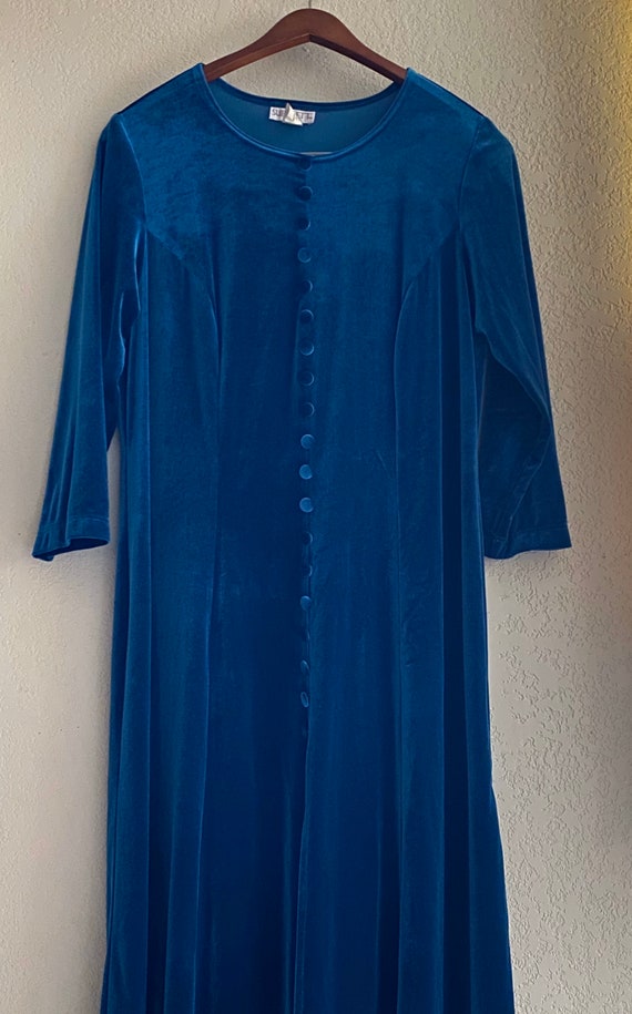 Sue Brett Blue Velvet dress casual - image 3