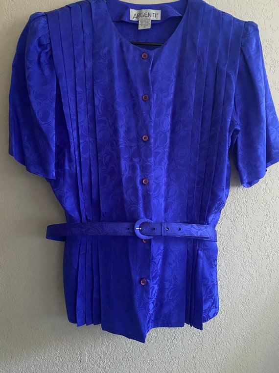 100 percent silk Argenti set with skirt belt and … - image 1