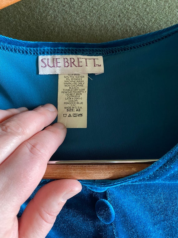 Sue Brett Blue Velvet dress casual - image 2