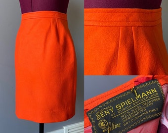 Spódnica mini z wełny w stylu vintage z lat 60., 27 cali