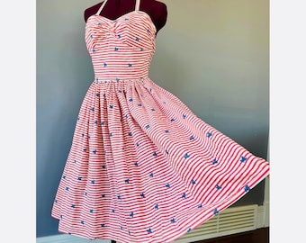VERY RARE 1940s striped sundress