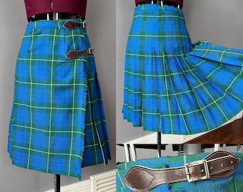 Vintage 26" Hamilton Hunting Tartan Plaid Kilt Wrap style Skirt