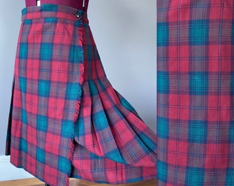 Vintage 31" Clan Lindsay Tartan Wrap Around Kilt Rok