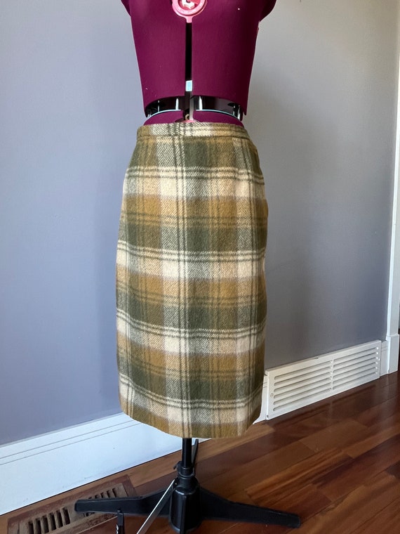 Vintage 29" 1950s Bobbie Brooks Blue/cream plaid … - image 3