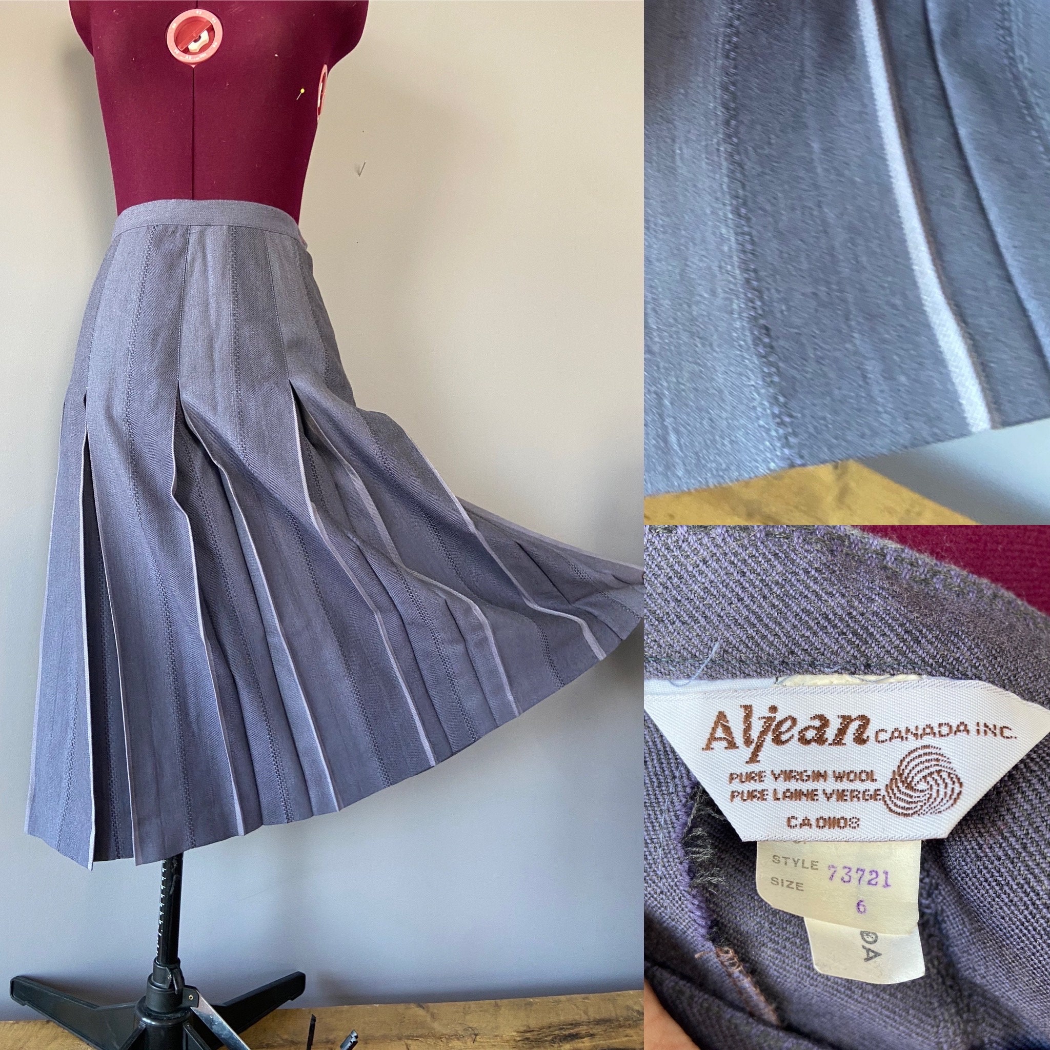 Purple Pleated Skirt - Etsy Canada
