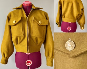 1950s style Spirit of St. Louis Cropped  Bomber Jacket