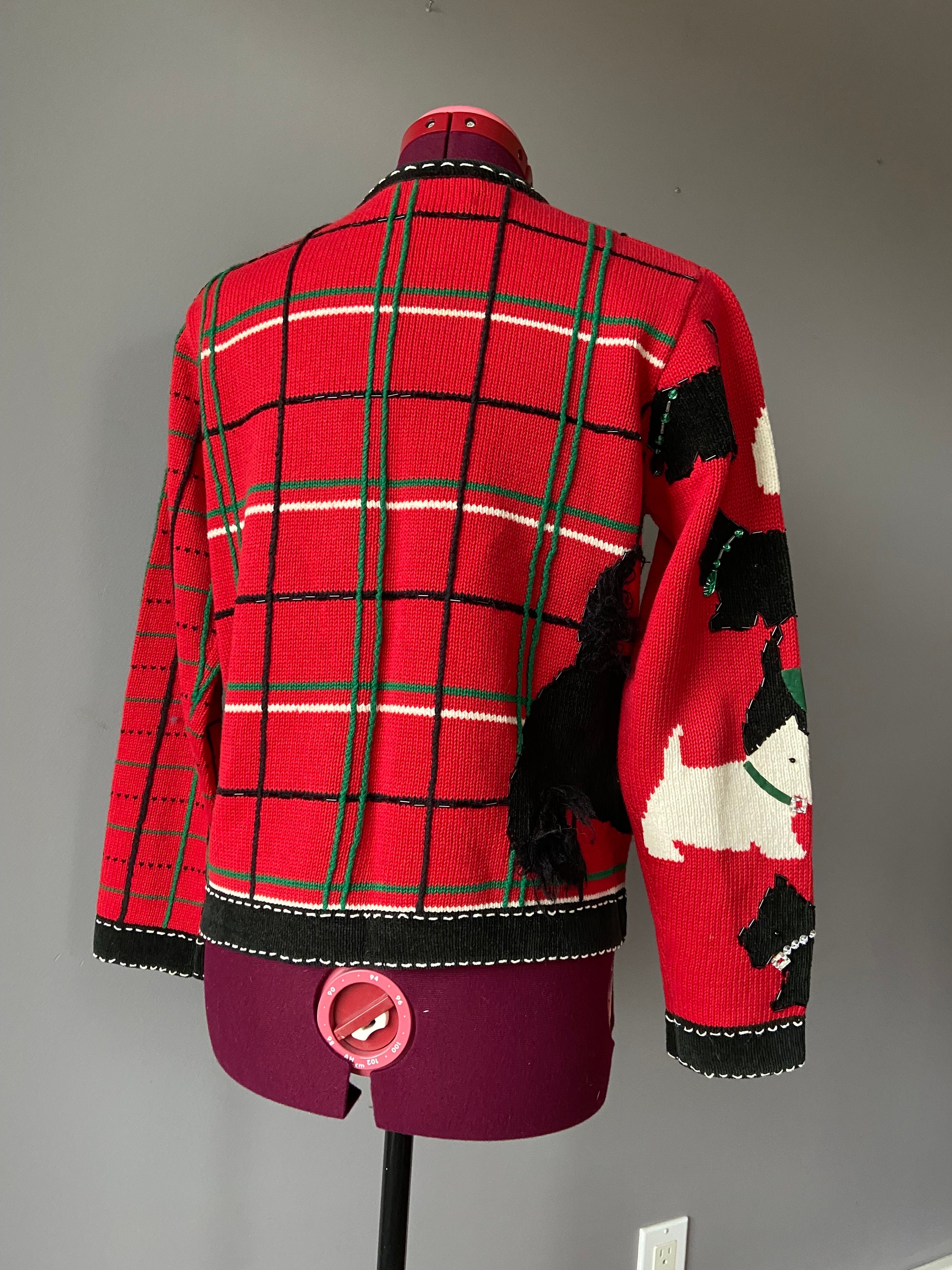 Vintage Y2K Scottie Dog Sweater Hand Embroidered Etsy