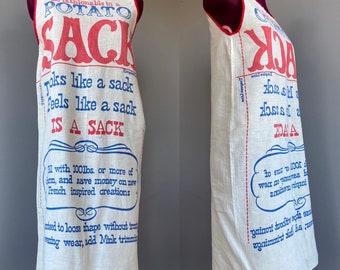 Vintage Potato Sack-jurk uit de jaren 50/60