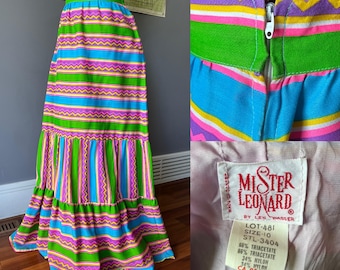 Spódnica maxi Mister Leonard z falbankami w stylu vintage z lat 60., 26 cali