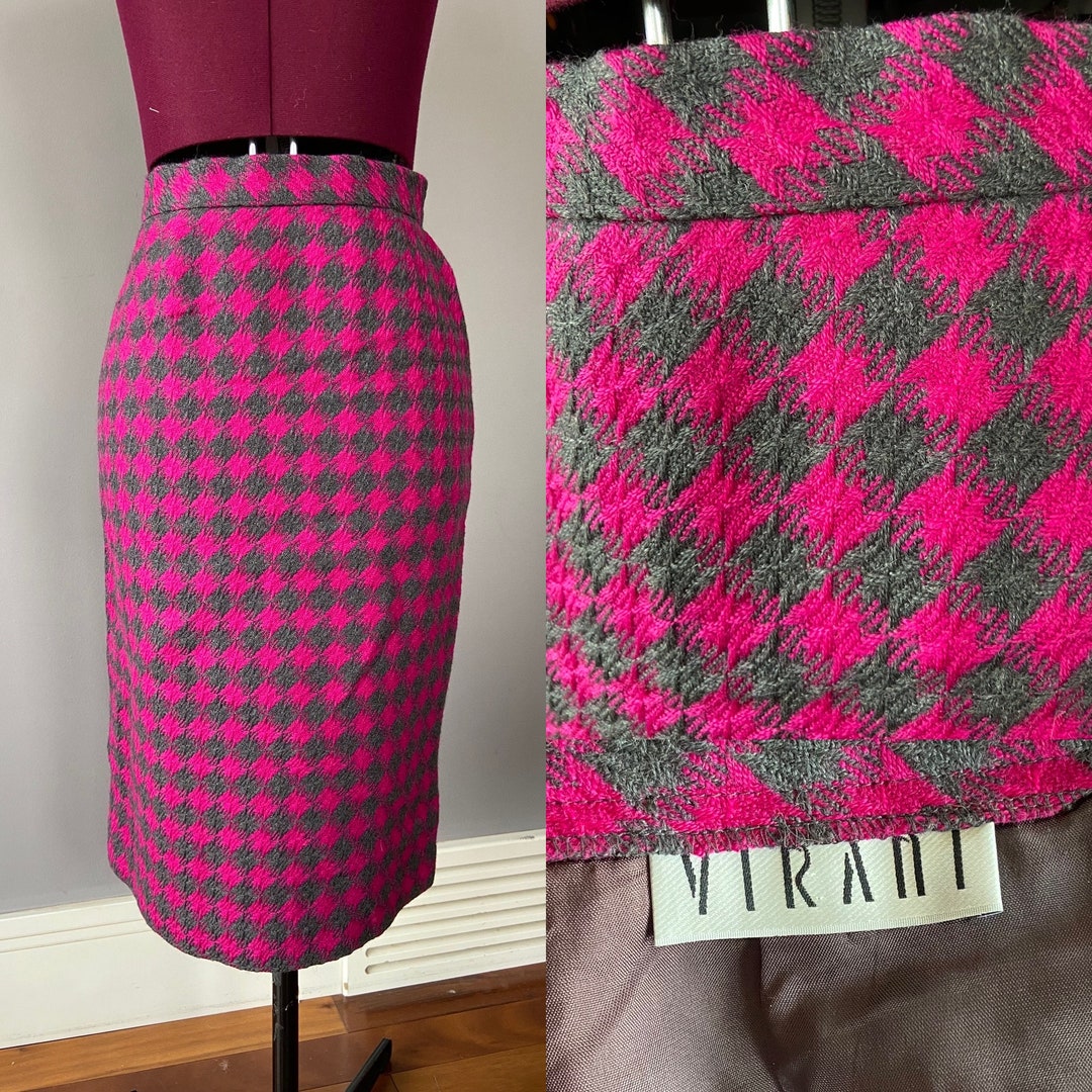 Gap Vintage Y2K Houndstooth Wool Knit Mini Skirt Size 1