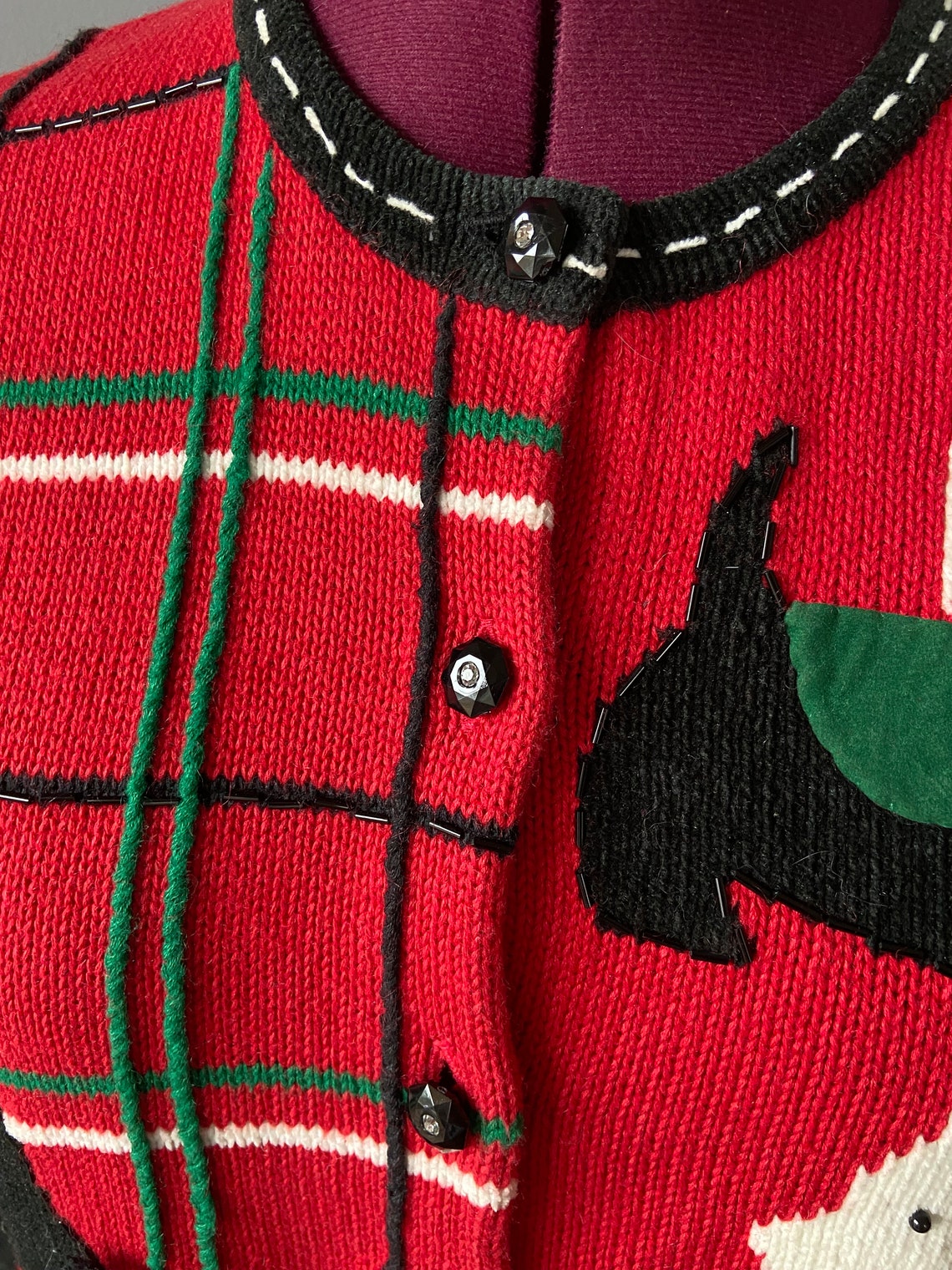 Vintage Y2K Scottie Dog Sweater Hand Embroidered Etsy