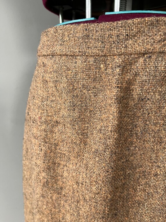 Vintage 27" 1950s Tweed Pencil skirt with metal z… - image 3