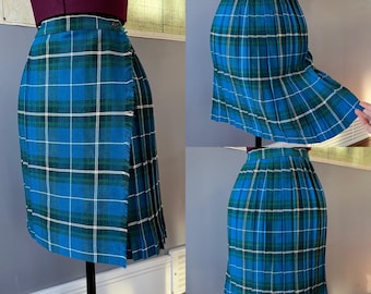 Spódnica w kratę Nova Scotia z lat 60. XX wieku, 25 cali, w stylu vintage