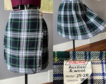 Spódnica w kratę Clan Gordon Tartan Mini Kilt Vintage 30"