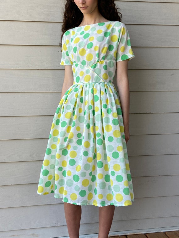 Vintage 1950s polka dot dress - image 3