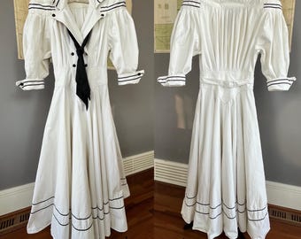 Vintage XS 80s Sailors maxi dress by Designer Karen Alexander