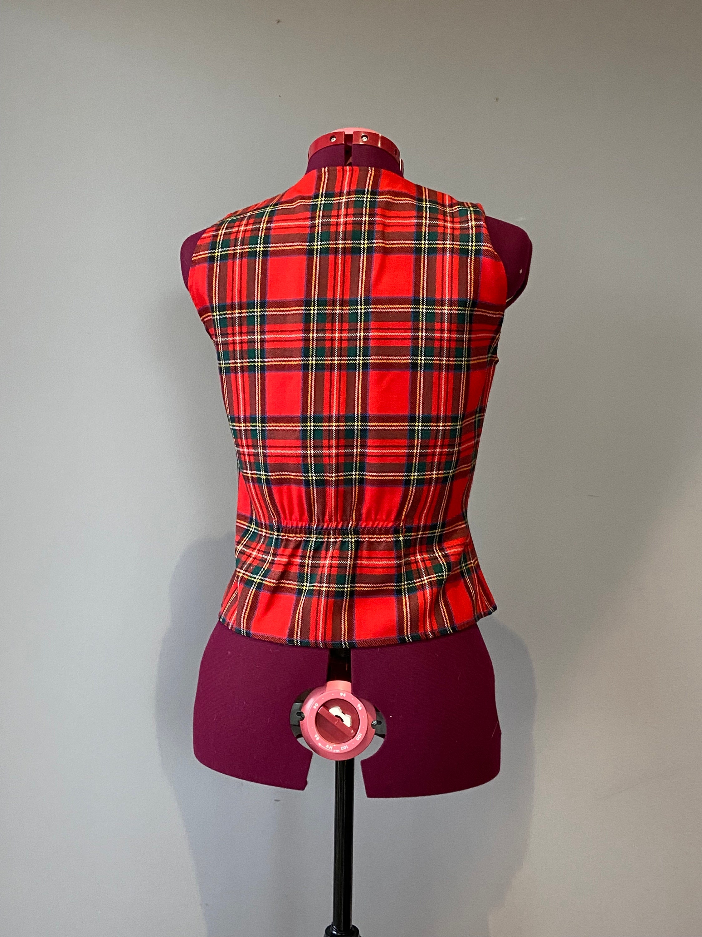 CoolCat geruit teddy vest rood