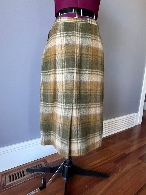 Vintage 29" 1950s Bobbie Brooks Blue/cream plaid … - image 5