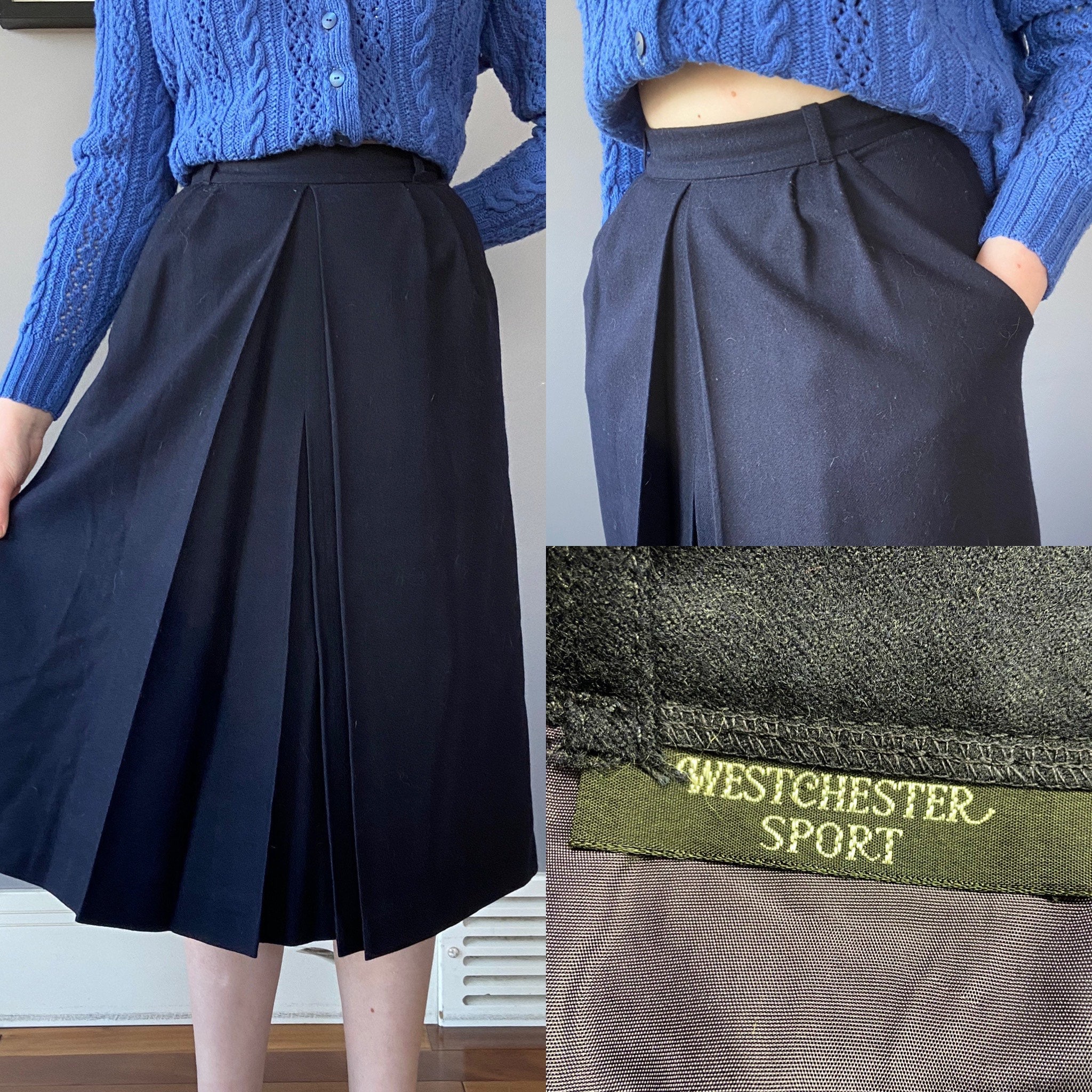 Navy pleated top skirt quality