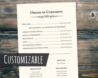 Custom Wedding Program Design
