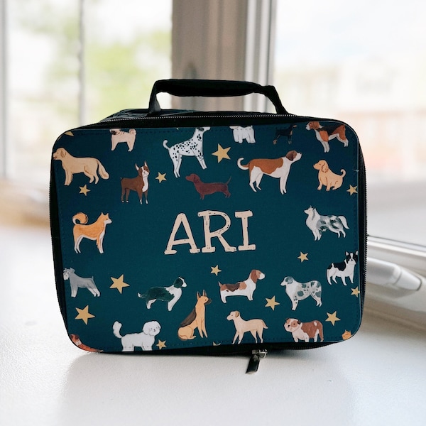 Personalized Dog-Themed Insulated Lunchbox for Kids {Puppy Lunch Box, Custom Lunchbox, Boys Lunch Box, Unique Lunchbox}
