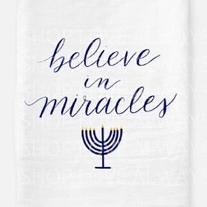 Chanukah Miracles Tea Towel Hostess Gift Hannukah Gift