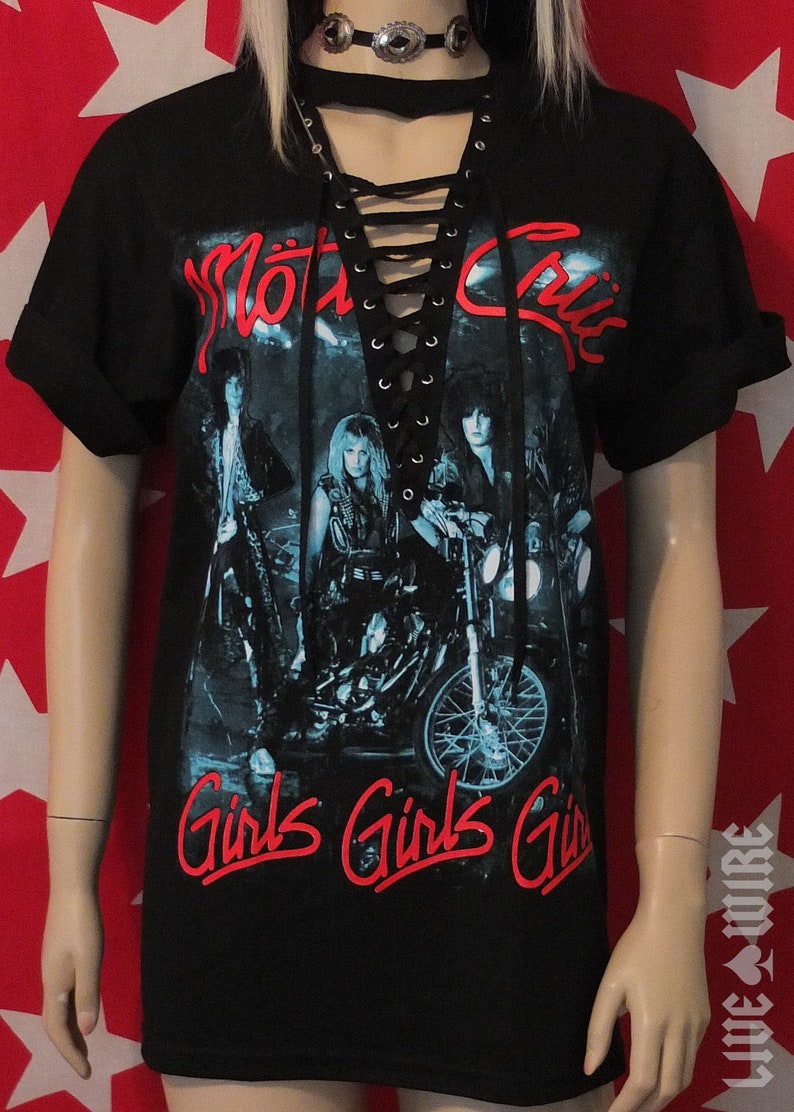 Motley Crue Lace up T Shirt Motley Crue Shirt Lace up Band Etsy