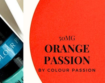 Orange Passion 50mg | pigments de résine | Art de l'océan | Pâte époxy orange | Art de la géode en résine | Dessous de verre en résine | moulage époxy | Coloris résine orange