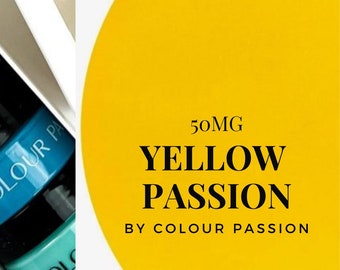 Jaune Passion 50mg | pigments de résine | Art de l'océan | Pâte époxy jaune | Art de la géode en résine | Dessous de verre en résine | Époxy Océan | Couleur résine jaune
