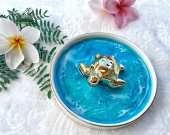 Made In Hawaii Turtle Trinket Dish | Honu Jewelry Dish made on Maui | Ocean Trinket Dish Turtle | Gift for Her | Turtle jewelry dish | Aloha