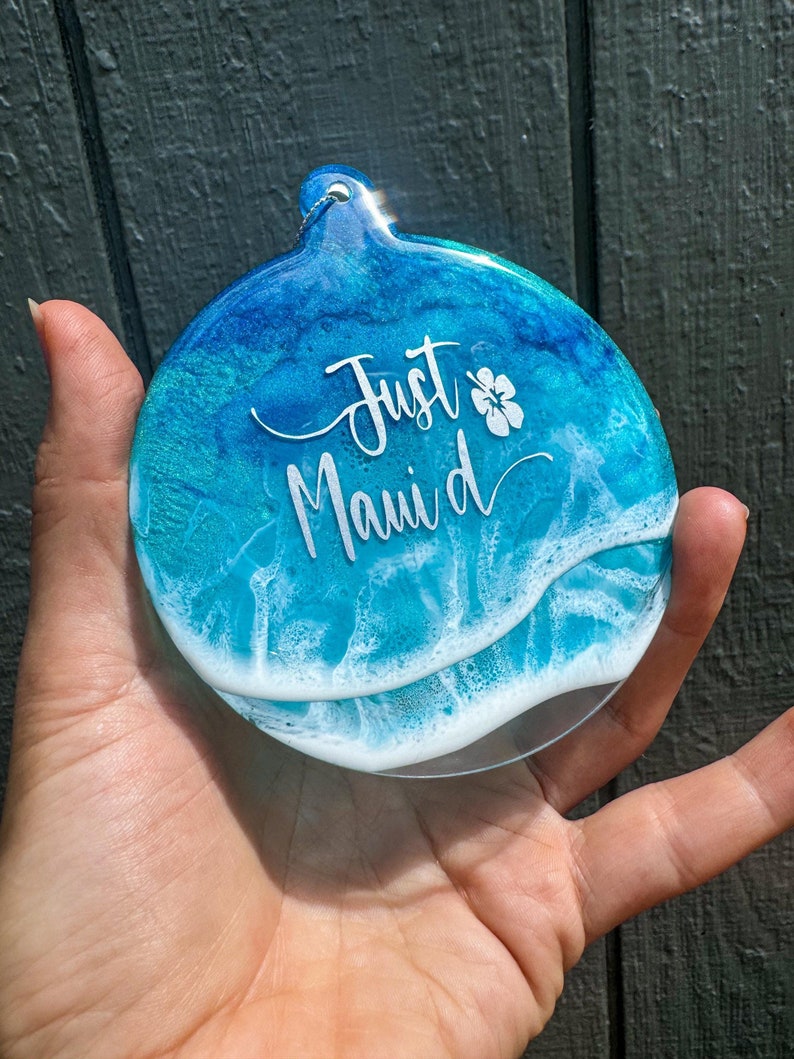 JUST MAUI'D Ornament Made in Hawaii Ocean Ornament Just Maui'd Hawaii