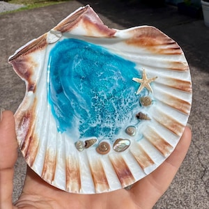 Made In Hawaii Ocean Shell Ring Dish | Jewelry dish Maui made | Beach Shell Trinket Dish | Gift Ideas | Bridesmaid&#39;s Gift | Easter gift idea
