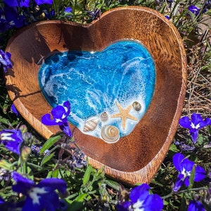 Vide-poches en forme de cœur « Puʻuwai » inspiré d'Hawaï | Mariage sur la plage | Cadeau pour elle | Vide-poches océan | Idée cadeau fabriquée à Maui