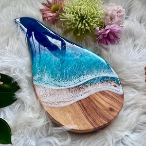 Spoon rest "Makai" Hawaii made | Ocean spoon rest made on Maui | Aloha gift idea Aloha | Charcuterie board | Small cheese board | Xmas gift image 5