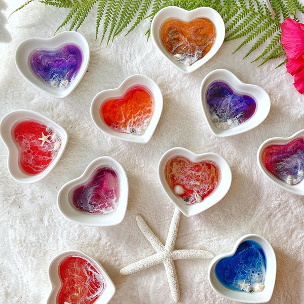 Pick your color Heart trinket dish | Made in Hawaii Heart Jewelry Dish | Custom ring dish | Trinket Dish | Bridesmaid Gift | Wedding favors