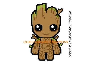 Gráfico C2C do homem de madeira, Graphgan, cobertor, crochê, malha, ponto cruz, faça você mesmo, presente, gráfico, Groot, natureza, criança pequena, bebê, afegão, criança, arremesso