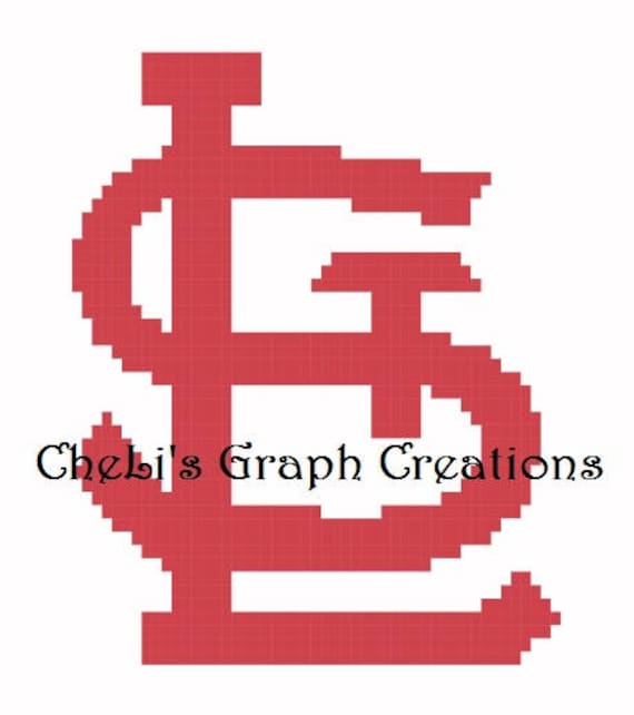 St Louis Cardinals c2c graph crochet pattern; instant PDF download