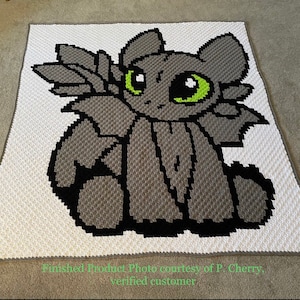 Evening Dark Dragon C2C Graph, Graphgan, Blanket, Crochet, Cross Stitch, DIY, Gift, Chart, Pets, Mythical, Toddler, Afghan, Child, Throw