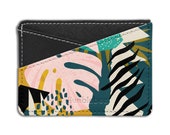 Personalised Card Holder Wallet Pastel Tropical Plant - HCH-HB236