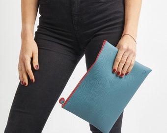 Large Vegan Leather Clutch Bag