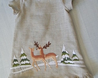 Kleid "Winterwald mit Reh "