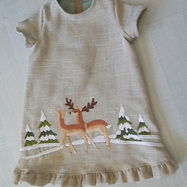 Dress "Winter Forest with Deer"