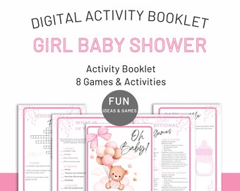 Baby Girl COMPLETE Baby Shower Activity Booklet – JUST PRINT!!