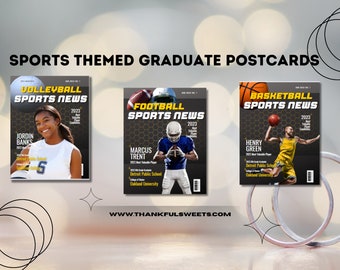 Sports Graduate Postcards – Personalized Graduation Announcements