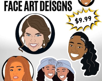 Custom Cartoon Face Art - Digital Download