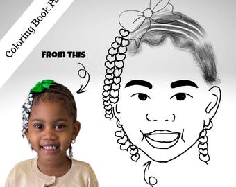 Custom Coloring Book Page – Personalized Portrait from Photo (Headshot Only)