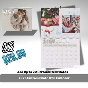 Custom 2025 Photo Wall Calendar – 20 photos!