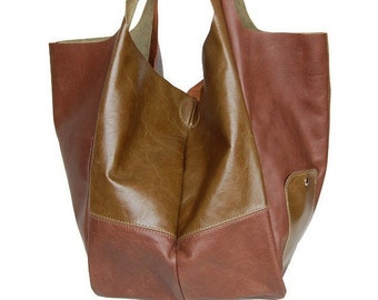 Oversize Cognac Brown, Leather Tote Bag, shopping bag Shopper Bag, natural leather, Big bag, Large handbag, Women bag, BAG leather