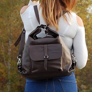 Sac à dos femme, sac à main en cuir, sac à dos en cuir, sac d’école, sac à dos marron, sac moderne, sac à bandoulière, sac Weekender, pour étudier, cadeau
