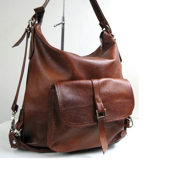 Sac à main en cuir - Sac à dos 3In1 Cuir Naturel